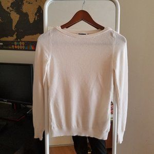 Jil Sander boat neck white cashmere sweater 34